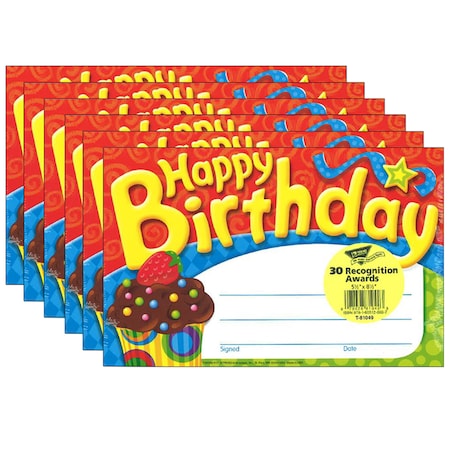 Trend Enterprises Happy Birthday The Bake Shop Recognition Awards, 30 Per Pack, PK6 T81049